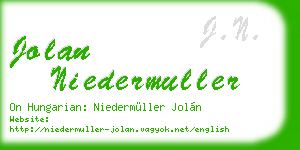 jolan niedermuller business card